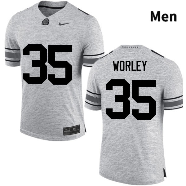 Ohio State Buckeyes Chris Worley Men's #35 Gray Game Stitched College Football Jersey